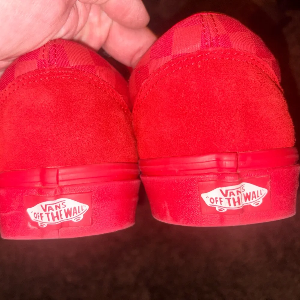 Vans Old Skool Tonal Toro Red Checkered Sneakers Canvas/Suede Men’s Size 9.5 - Picture 6 of 8